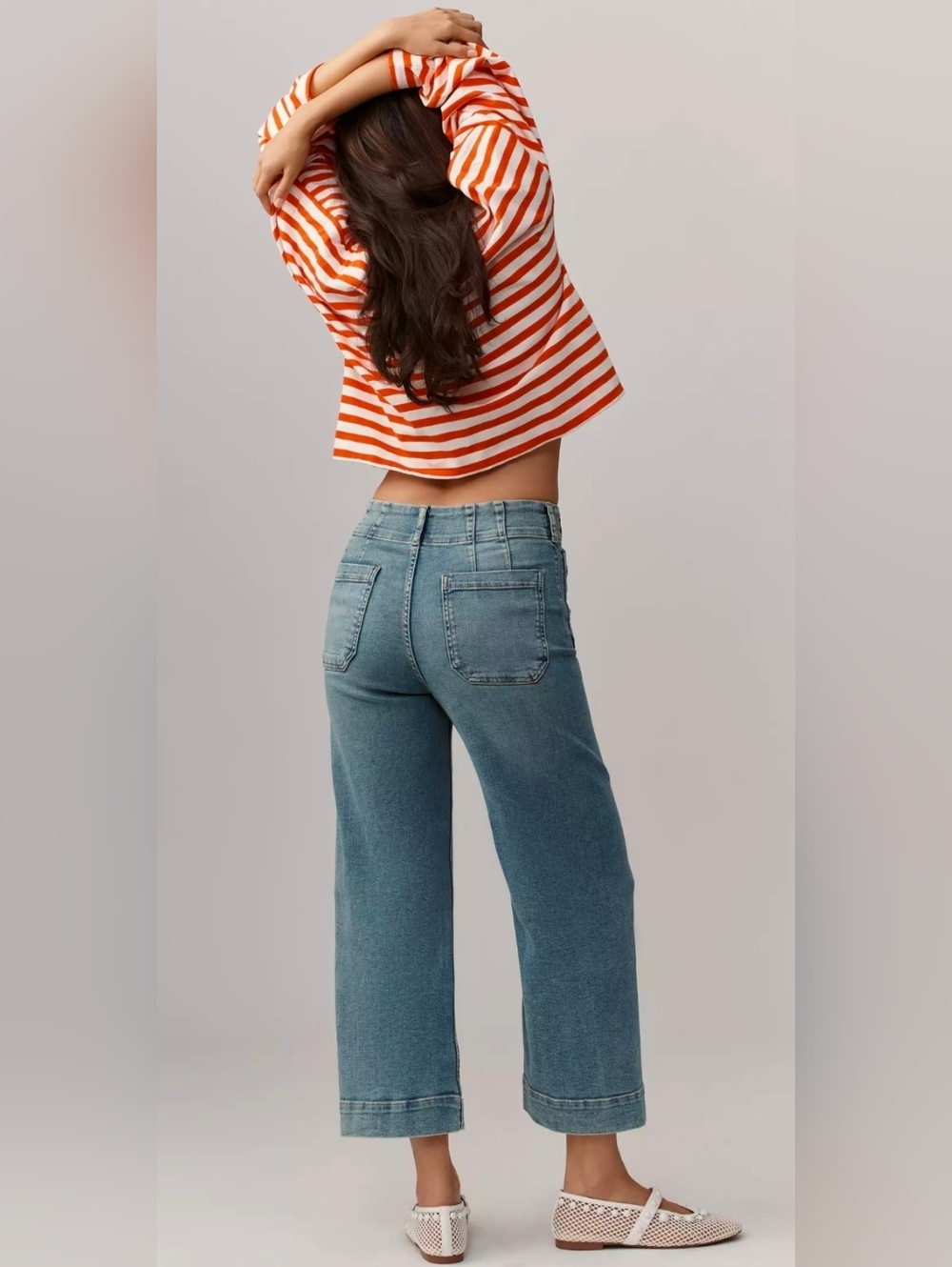 Anthropologie Maeve The Colette Crop High-Rise Wide-Leg Jeans Size 33 - Picture 2 of 10